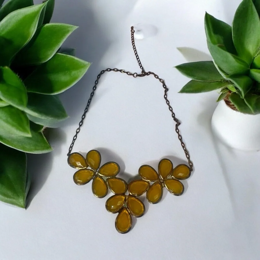 Vintage Bold Orange Statement Necklace – 11